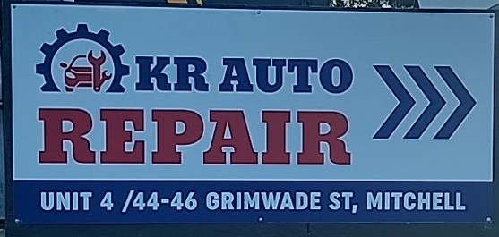 The KR Auto Repair street sign pointing to Unit 4/44-46 Grimwade St, Mitchell